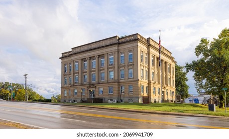 Poplar Bluff, Missouri, USA - October 1, 2021: The Historic Butler County Courthouse