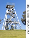 Poppet Head Lookout Tower Old Gold Mine Rosalind Park - Bendigo, Australia - Portrait View