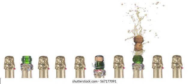 Popping Champagne Cork  Symbolizing Success In Work, A Successful Idea