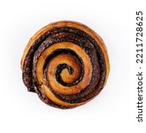 Poppy seed danish pastry roll top view