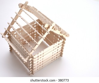 Popsicle Stick House Concept(room For Text Etc.)