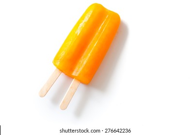 Popsicle sticks sweet orange flavor