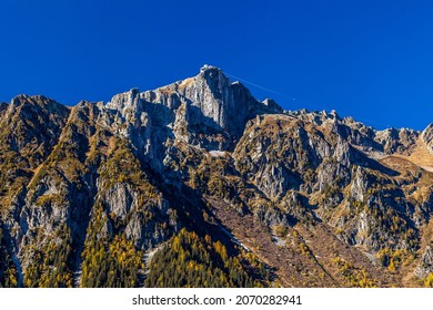 A Popular Cliff Among Extreme Sports Activist, With An Altitude 2525 Meters Above Sea Level. Wing Suit Flying. Le Brévent Is A Mountain Of Haute-Savoie, France. 