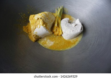 Popular Cuisine During Festival Hari Raya. Preparation In Making Rendang.