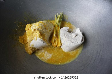 Popular Cuisine During Festival Hari Raya. Preparation In Making Rendang.