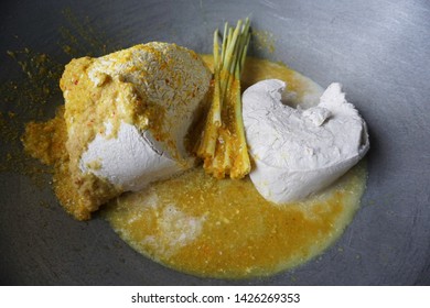 Popular Cuisine During Festival Hari Raya. Preparation In Making Rendang.