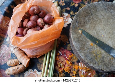 Popular Cuisine During Festival Hari Raya. Preparation In Making Rendang.