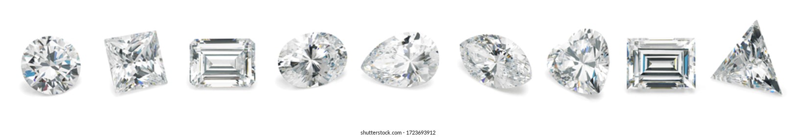 Popular Diamond Shapes Isolated Diamond Shapes on White Background - Shutterstock ID 1723693912
