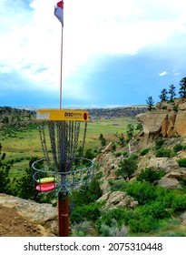 Popular Disc Golf Course Basket with Discs in Billings Montana