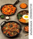 Popular Korean foods are Japchae, Tteokbokki and Bibimbap