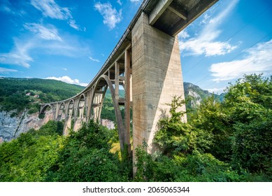 Popular Landmark,loved By Zipline Tourists And Hikers.Set Amongst Beautiful Mountains And Summer Scenery And Blue Sunny Skies In The North Of Montenegro.