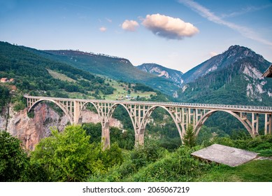 Popular Landmark,loved By Zipline Tourists And Hikers.Set Amongst Beautiful Mountains And Summer Scenery And Blue Sunny Skies In The North Of Montenegro.