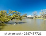 The popular leisure spot of Lake Weeroona on a warm spring evening in north Bendigo, Victoria, Australia