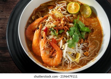 Popular Malaysia Dish From Kuching, The Sarawak Laksa A Spicy Noodle Soup Type Hawker Food