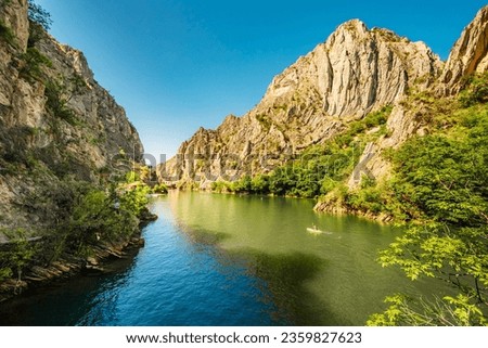 popular tourist destination - Matka Canyon. Wonderful morning scene of North Macedonia, Europe.