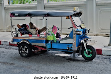 Popular Tuk-tuk For Foreigners When COVID 19 Makes It Look So Lonely Located At Bang Phlat District, Bangkok, May 1, 2021