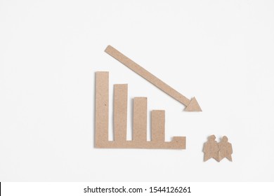 Population Decline Bar Graph On White Background