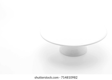 Porcelain Cake Stand Isolated On White Background