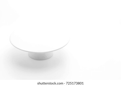 Porcelain Cake Stand Isolated On White Background