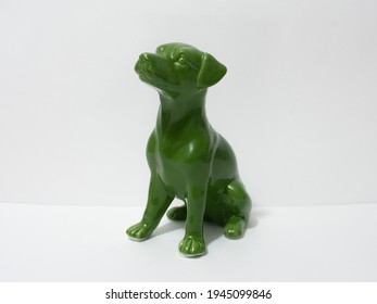 Porcelain Dog Green. Decorate Home