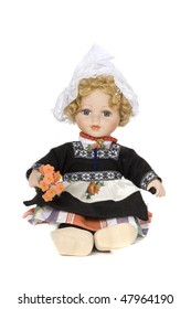 Porcelain Doll With Traditional Clothes