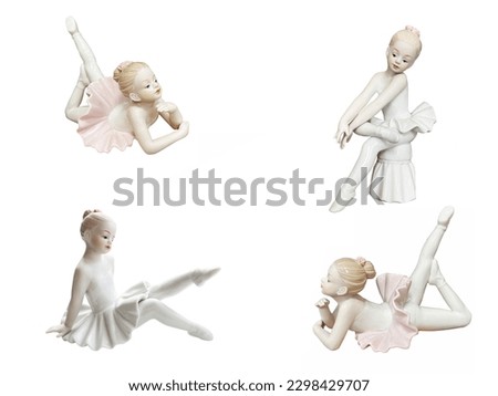 Porcelain figurines of ballerinas in various poses