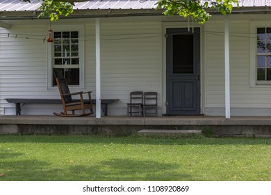 Porch Of A Vintage Farm House In Middle America