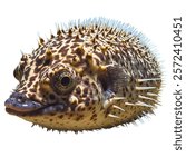 Porcupinefish are spiny, pufferfish species known for inflating their bodies as a defense mechanism. Found in tropical oceans, they have sharp, protruding spines when threatened.