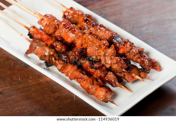 Pork Barbecue Sticks Stock Photo (Edit Now) 114936019