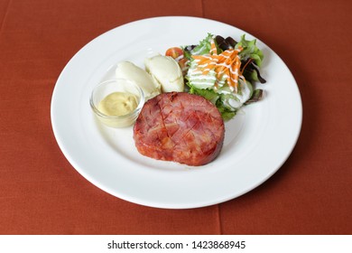 Pork Chop Ham Steak , Steak Top View For Commercial For Menu Layout