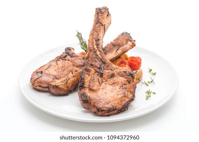 Pork Chop Steak Isolated On White Background