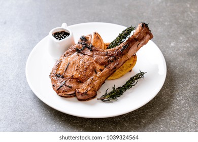 Pork Chop Steak On Plate