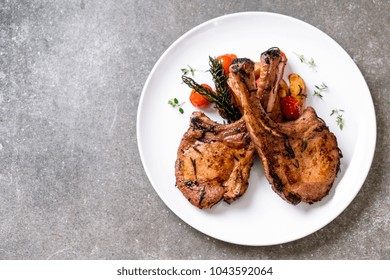 Pork Chop Steak On Plate