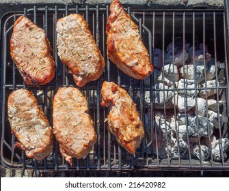 Pork Chops Cooked By Indirect 2-zone Grilling Method