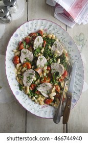 Pork Fillet With Spinach And White Bean Salad