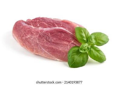 Pork Ham Steak, Isolated On White Background