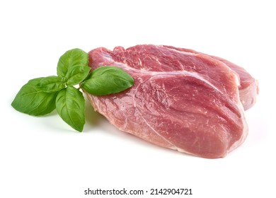 Pork Ham Steak, Isolated On White Background