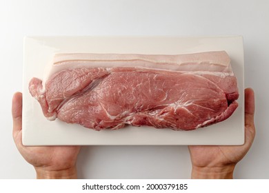 pork hind leg on a white background