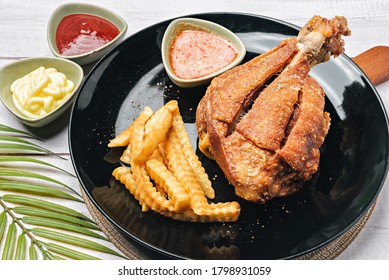 Pork hock in German with sauces delicious food
 - Shutterstock ID 1798931059