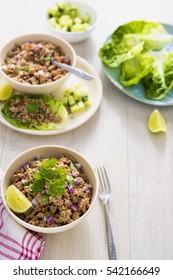 Pork Larb Lettuce Wraps