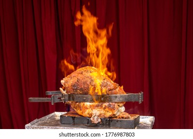 
Flambéed Pork Leg On Frua Buffet Table