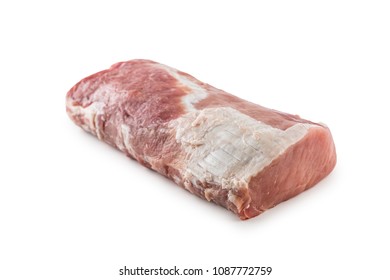 Pork Loin Fillet Isolated On White Background.