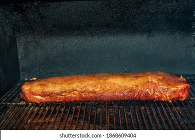 Pork Loin Smoking On A Pellet Smoker