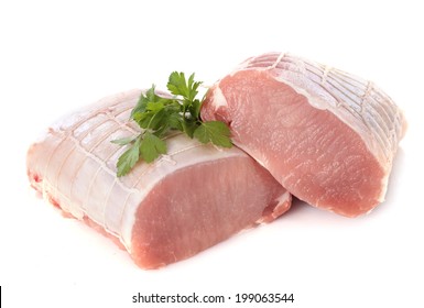 Pork Roast In Front Of White Background