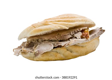 Pork Roast Sandwich Isolated 