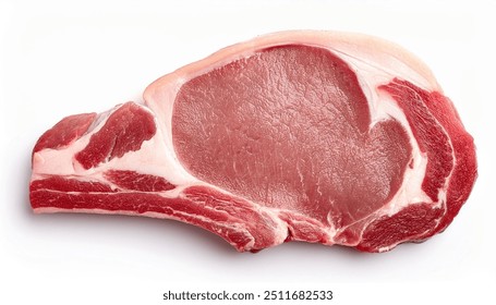 pork steak top view isolated on white background, meat close-up - Powered by Shutterstock