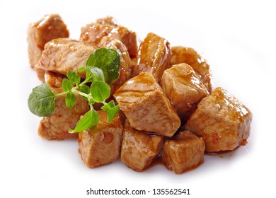 Pork Stew On White Background