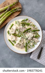 Pork Tenderloin With Asparagus In A Cream Sauce