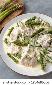 Pork Tenderloin With Asparagus In A Cream Sauce