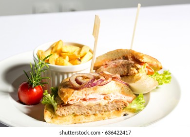 Pork Tenderloin Sandwich And Fries